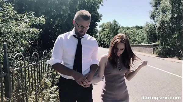 White ginger babe with puffy nipples gets pussy smashed