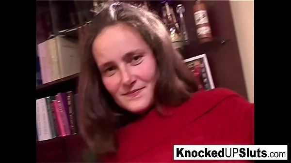 Busty pregnant brunette fucks a big black cock