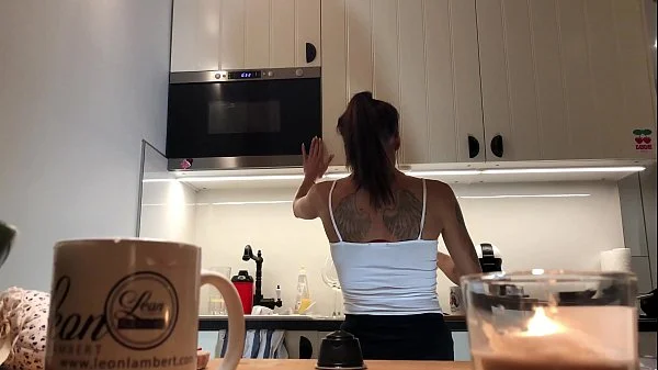 Perfect Pokies on the Kitchen Cam, Braless Sylvia and her Amazing Nipples