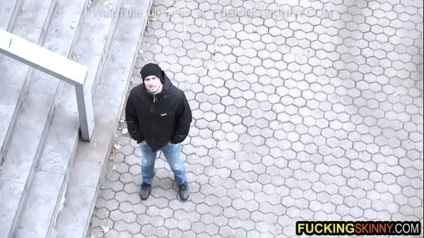 Young skinny teen jumps rope and calls guy for fucking loud