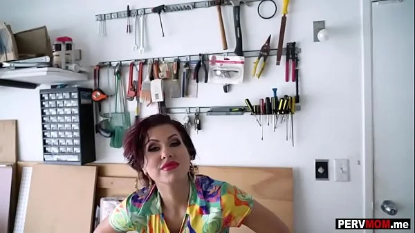 Locked with my MILF stepmom in the garage lead to sex