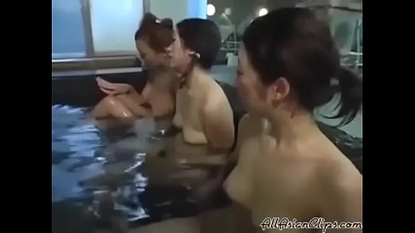 Two Jav Beauties Corner Another In A Public Bathhouse (Lesbian)(Threesome)(Chikan)