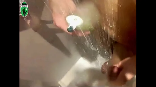 A girl player of my football team takes her shower (Part 2)