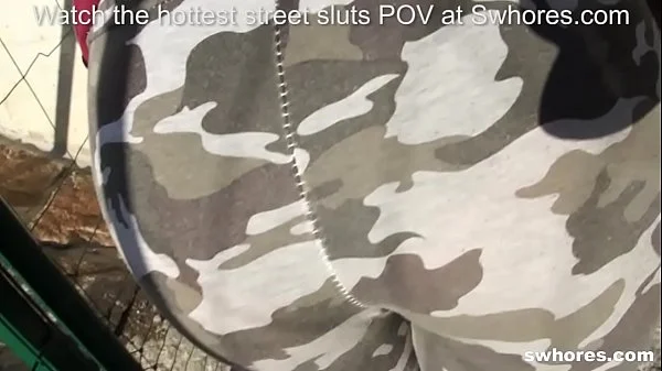 Amateur redhead street whore loves outdoor cock sucking