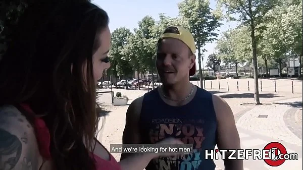 HITZEFREI Sexy German babe with huge tits wants it hard