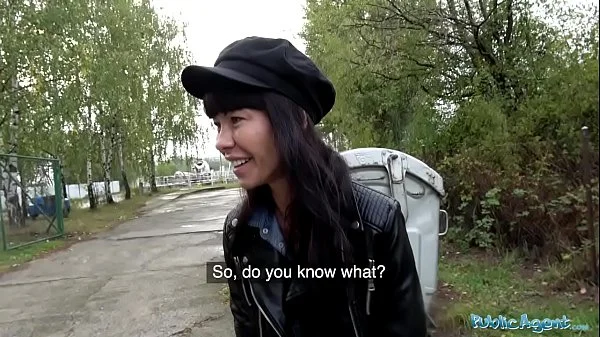 Public Agent Mouthful of cum and fuck for sexy brunette babe Sasha Colibri