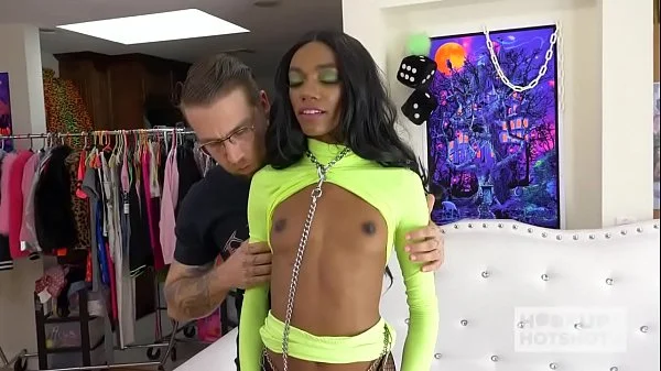 Gorgeous ebony slut Chanel Skye gets her ass pounded rough