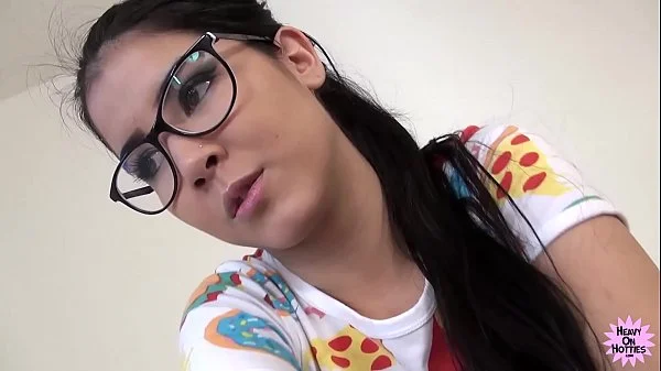Cute Teen In Glasses Sucks Like A Slut
