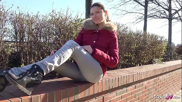 GERMAN SCOUT - Teen Gina bei Strassen Casting AO gefickt