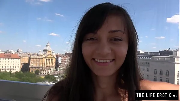 Tiny girl almost caught masturbating in public on a ferris wheel