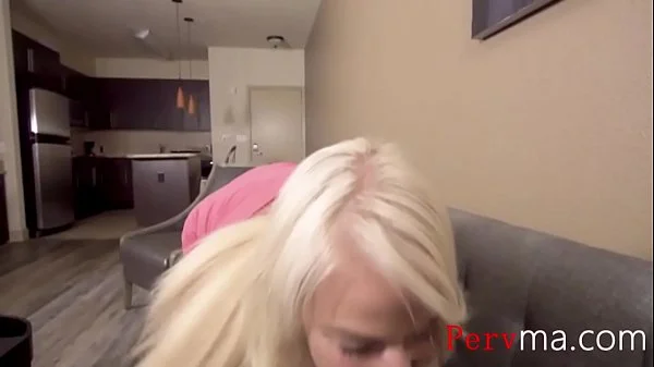 Blonde step mom is interested in her