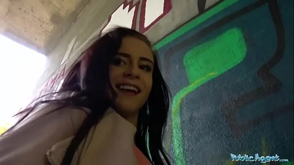 Public Agent Sexy brunette lady fucks and sucks to make ex jealous