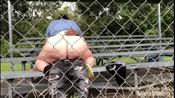 Bbw rides bbc on bleachers