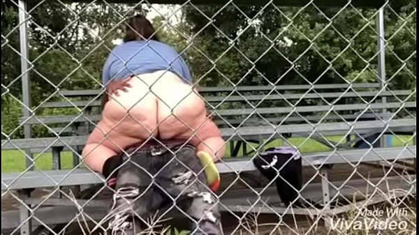 Bbw rides bbc on bleachers