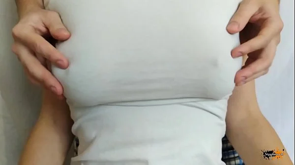 Cut a T-shirt to suck on a tit