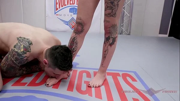 Charlotte Sartre nude wrestling match and foot play