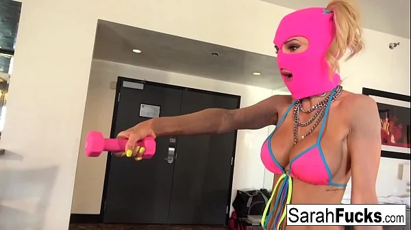 Car Jacker Sarah Jessie follows the guy to the Hotel room to fuck him!