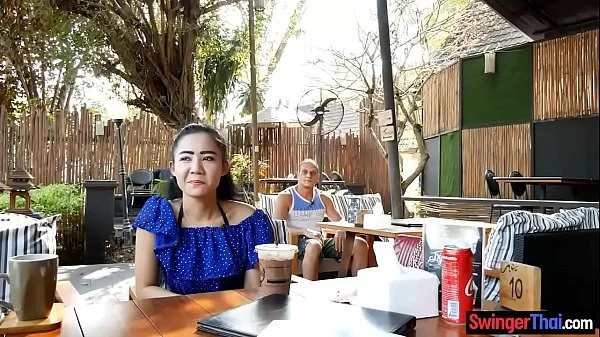 Cheating Thai wife fucks husband and then another guy
