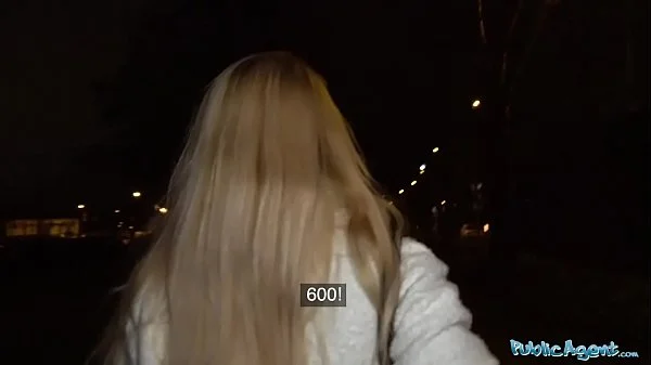 Public Agent Sexy blondes tight shaven pussy filled with cum