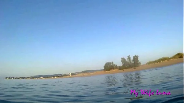 This Italian MILF wants cock at the beach in front of everyone and she sucks and gets fucked while underwater