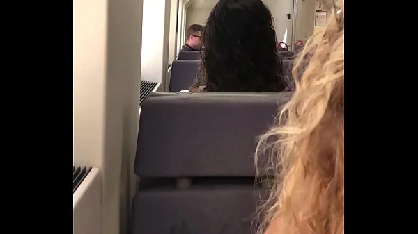 Angel Emily public blowjob in the train and cumswallowing !!
