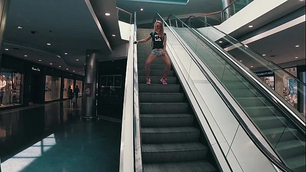 Real casual blowjob of an amateur couple in a fitting room. Sasha Bikeyeva