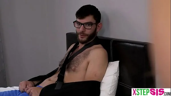 Sponge bath for my stupid helpless big dick stepbrother