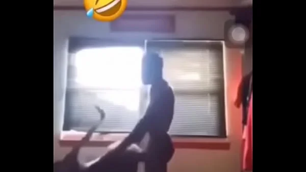 African guy bangs on his girl roughly,After eating pizza