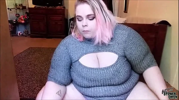 BBW Feedee over eats lots of hamburgers and burps
