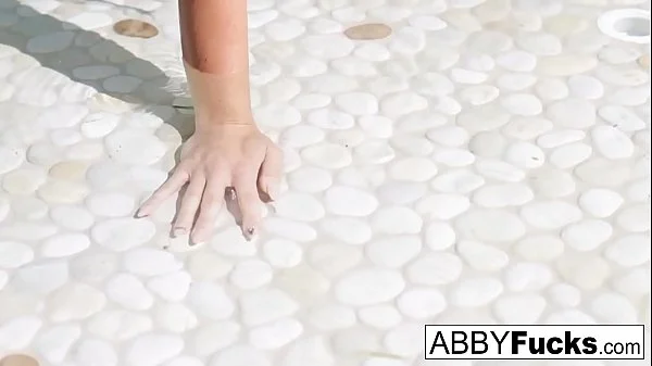 Hardbody Abigail gets fucked outside by the pool