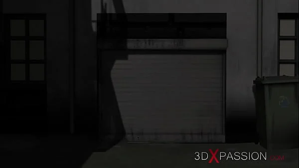 Two hot sex slaves in human cages fucked by a big man in a mask in the basement