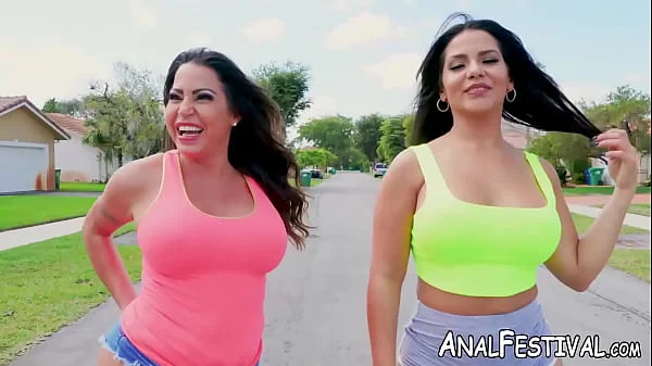 Big booty Latinas Rose Monroe and Julianna Vega sharing cock