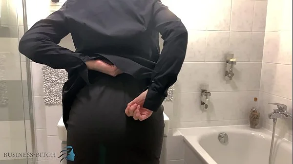 assistant undress herself after work and takes a sexy shower with pussy cleaning, Business Bitch