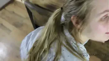 Thick Maja with big boobs gets fucked on the dining table