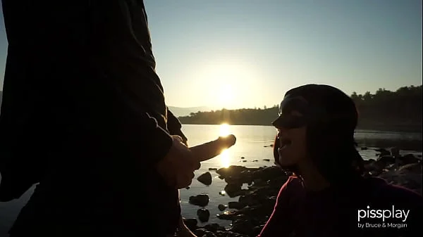 SUNRISE SEX - Public Fucking, BJ & Piss Play for Petite Cutie