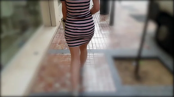 Hot Wife Walking In Tight Dress Wiggling Sexy Booty
