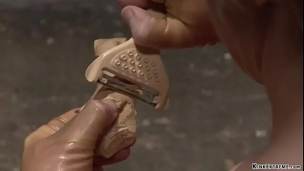 Bound busty MILF in latex fucked