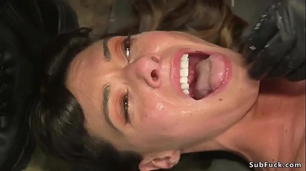 Hot tied babe gets anal and cumshot