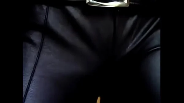 woman in leather pants