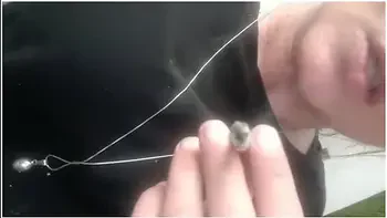 Smoking Cigarette In Black Pantyhose Outside Make Hole For My Clit And Turn Off Cigaret By My Pee