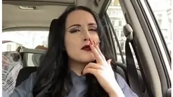 Riley Reid And Ellie Louise - British Chav In Trackies Smokes In The Car! What A Chav !