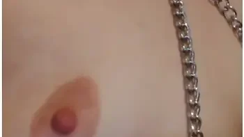 Stepdaddy Bought Tiny Titties Camgirl Nipple Clamp Collar Purple Lingerie