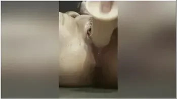 Thick Asian Teen With Hairy Pussy Masturbates In Shower With Shower Dildo