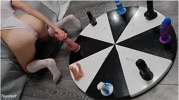 Wheel Of Dildos! Bbc, Huge Cock And Dp Dildo Round