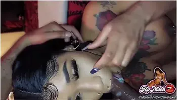 Hot Ebony Gets A Sloppy Face And Throat Fuck With Tons Of Spit