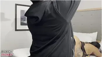 Behind The Big Butt Ebony Milf Ms So Slippery Enjoys Getting With Macana Man