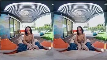 Hot Day By The Pool With Black Skinny Neighbor Alexis Tae