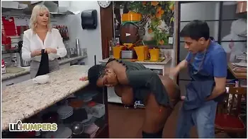 Lucky Barista Fucks His Sexy Boss Dana Dearmond & A Curvy Costumer Layton Benton