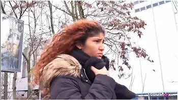 GERMAN SCOUT - EBONY teen 18+ FUCK TO EYE ROLLING ORGASM AT REAL PICKUP CASTING