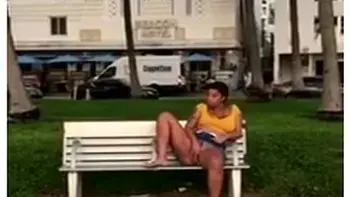 Touching On Herself Outside On South Beach